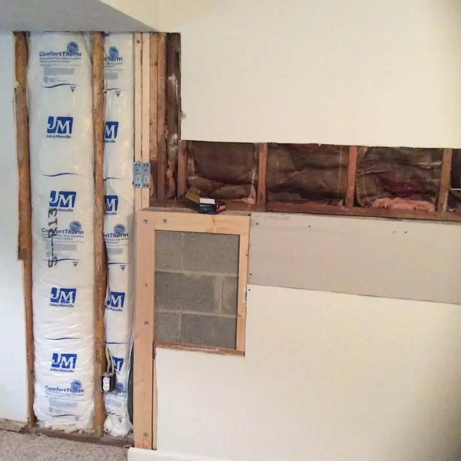 Wall insulation replacement during Basement Flood Cleanup in Lincolnton
